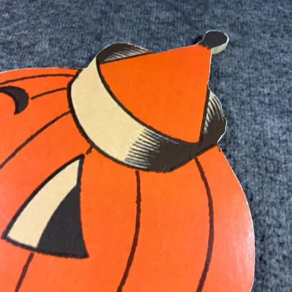 Vintage Halloween Cut-Out Decor Corkboard Reproduction Pumpkin JOL - Picture 6 of 6